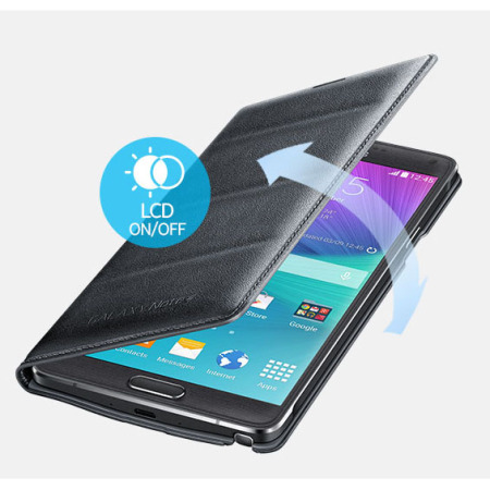 Flip Cover Wallet Officielle Samsung Galaxy Note 4 – Noire Charbon