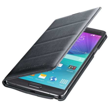 Officiële Samsung Galaxy Note 4 Flip Wallet Cover - Houtskool Zwart
