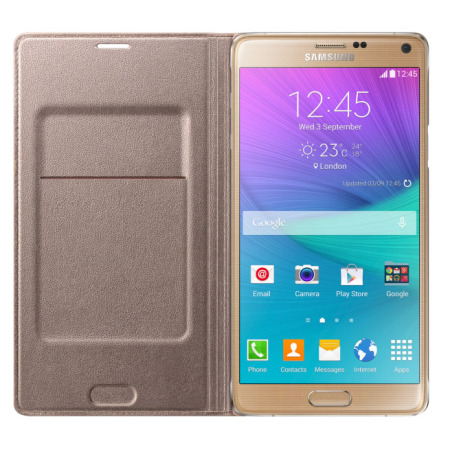 Official Samsung Galaxy Note 4 Flip Wallet Cover - Gold