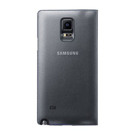 Official Samsung Galaxy Note 4 LED Flip Wallet Cover - Charcoal Grey