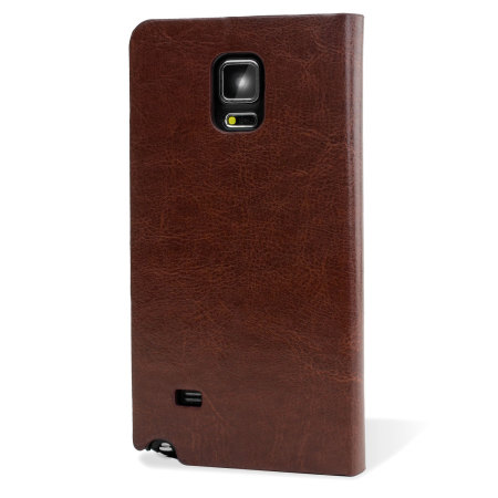 Encase Leather-Style Galaxy Note 4 Wallet Stand Case - Brown