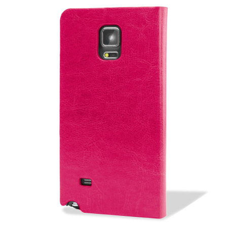 Encase Leather-Style Galaxy Note 4 Wallet suojakotelo - Pinkki