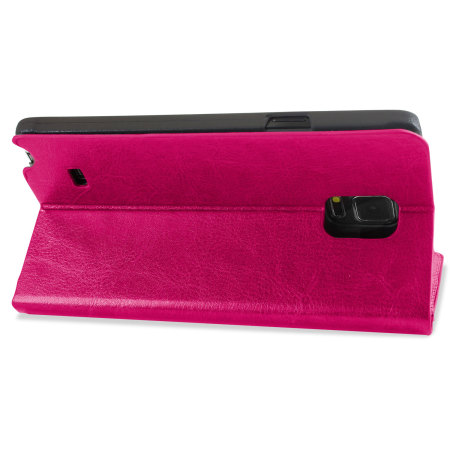 Encase Leather-Style Galaxy Note 4 Wallet Stand Case - Pink