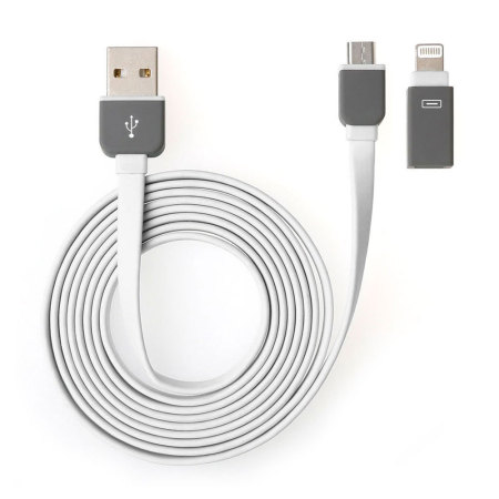 Cable Carga y Sincronización Micro USB / Lightning TipX Dual - Blanco
