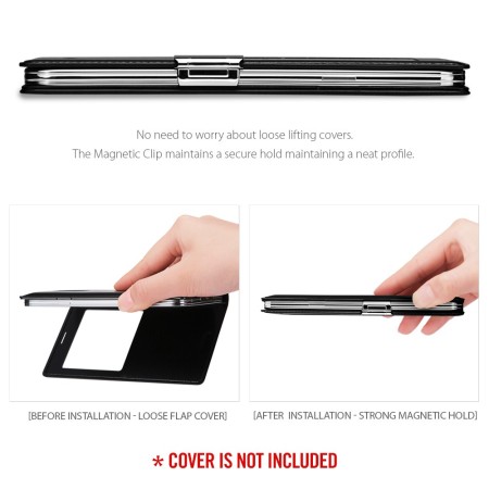 Spigen Magnetic Clip voor de officiële Galaxy Note 4 S-View Cover - Zilver