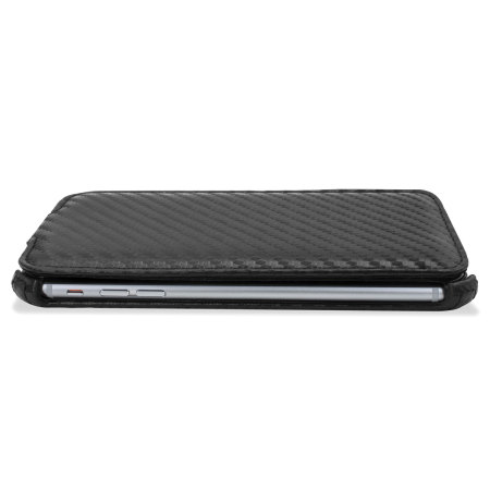 Encase iPhone 6 Plus Kolfiber- och Läderstilsfodral - Svart