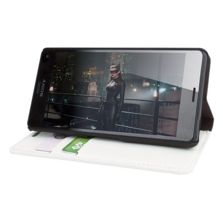 Housse Sony Xperia Z3 Compact Encase Portefeuille – Blanche