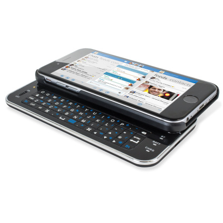 Ultra-Thin Bluetooth Wireless Sliding iPhone 6 Keyboard Case - Black