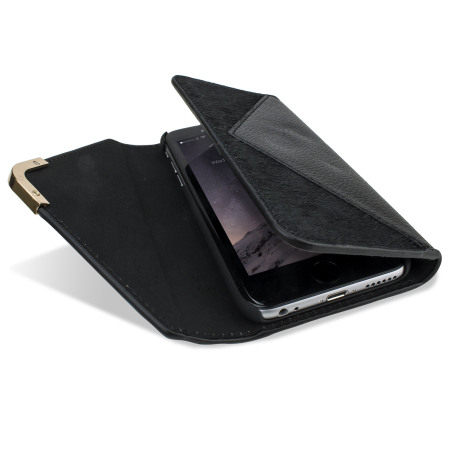 Encase Ostrich and Pony Skin Effect iPhone 6S / 6 Wallet Case - Black