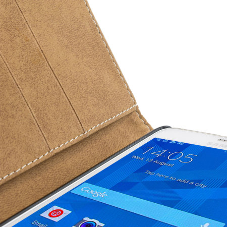 Encase Leather-Style Samsung Galaxy Alpha Wallet Case - Black / Tan