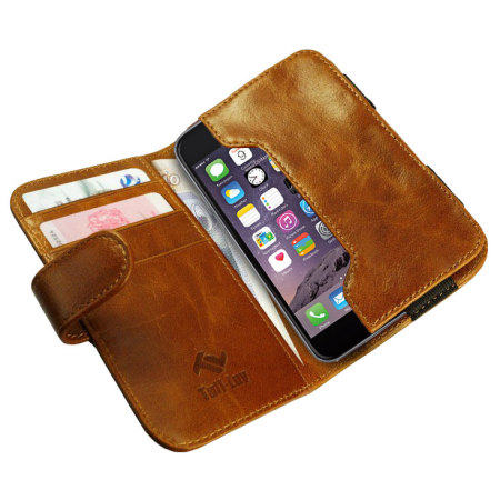 Tuff-Luv Alston Craig Leather iPhone 6S / 6 Wallet Pouch Case - Brown