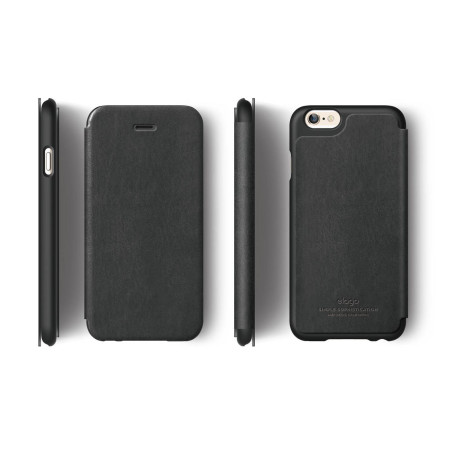 Elago Leather Flip Case for iPhone 6 - Black