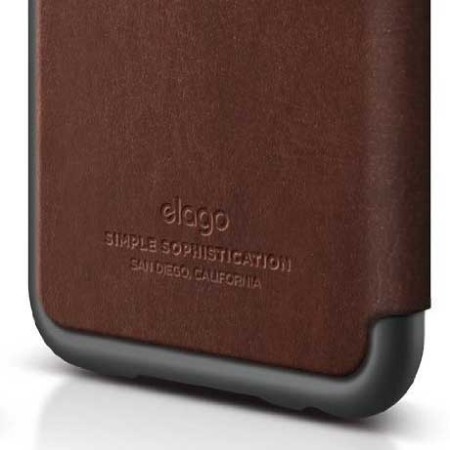 Elago Leren Flip Case for iPhone 6 - Metallic Grey and Brown