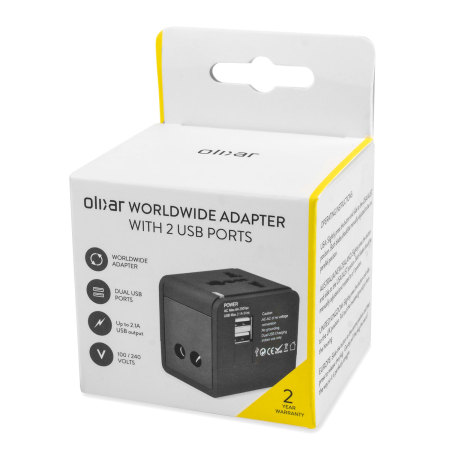 Olixar Wereld adapter met 2 USB poorten