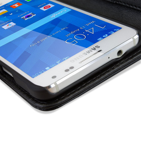 Housse Samsung Galaxy Alpha Encase Portefeuille Cuir – Noire