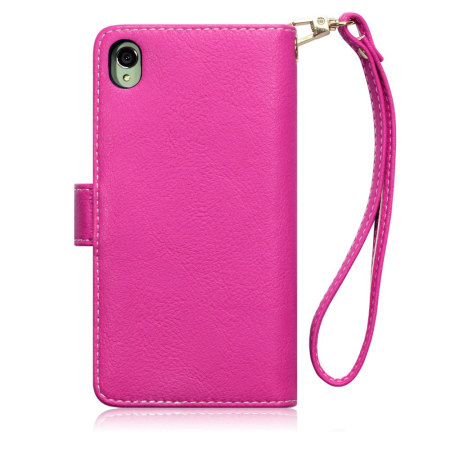 Encase Leather-Style Sony Xperia Z3 Wallet Case - Floral Pink