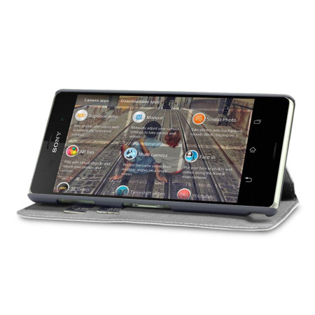 Encase Leren Stijl Slim Wallet Case voor Sony Xperia Z3 - Wit