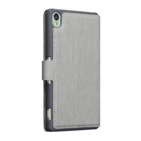 Encase Kunstleder Slim Sony Xperia Z3 Wallet Case Tasche in Grau