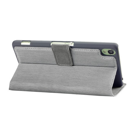 Encase Leren Stijl Slim Wallet Case voor Sony Xperia Z3 - Grijs
