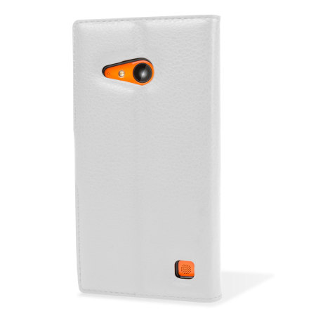 Encase Leren Stijl Wallet Case voor de Nokia Lumia 735 - Wit