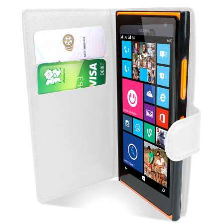 Encase Leather-Style Nokia Lumia 735 Wallet Case - White