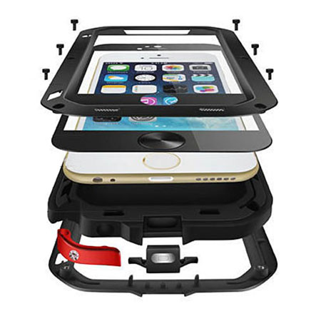 Love Mei Powerful iPhone 6S Plus / 6 Plus Beschermende Case - Zwart 