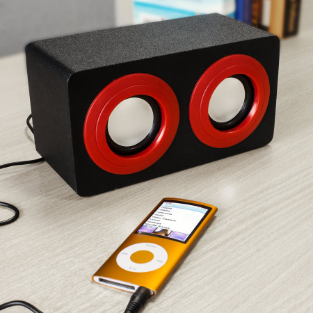 Intempo Mini Blaster Dual Speaker - Red and Black