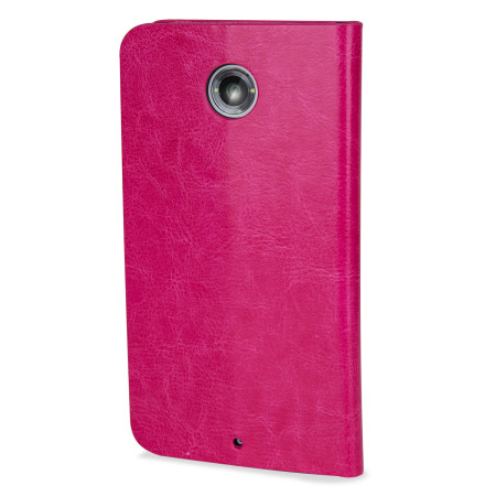 Encase Leren Stijl Wallet Case voor de Google Nexus 6 - Roze