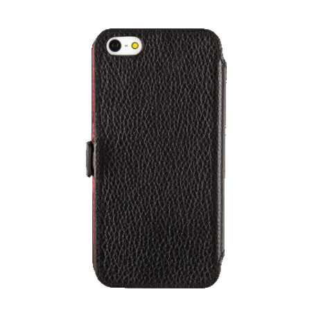 Redneck Red Line Leather iPhone 5S / 5 Book Case - Black