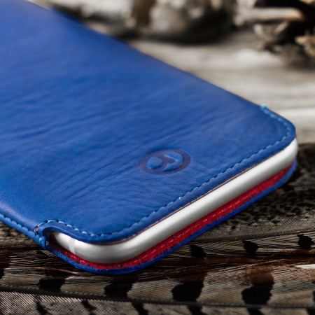 Redneck Red Line Genuine Leather iPhone 6 Pouch - Blue