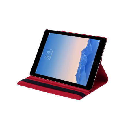 Encase Leather-Style Rotating iPad Air 2 Leather Case - Red Dot