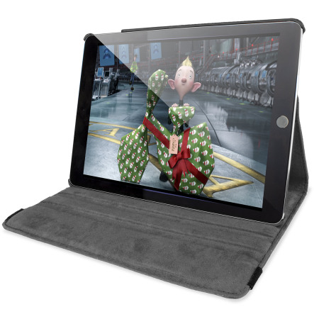 Encase Litchi Leather-Style Rotating iPad Air 2 suojakotelo - Musta