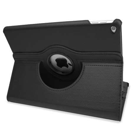 Encase Litchi Leather-Style Rotating iPad Air 2 suojakotelo - Musta