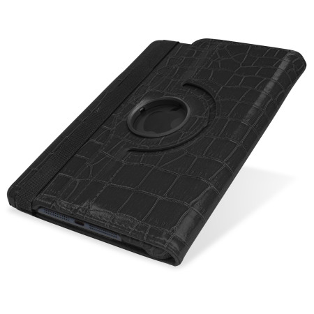 Encase Alligator Pattern Rotating iPad Mini 3 / 2 / 1 Case - Black