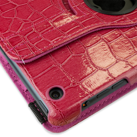 Encase Alligator Patroon Rotating iPad Mini 3 / 2 / 1 Case - Rood 