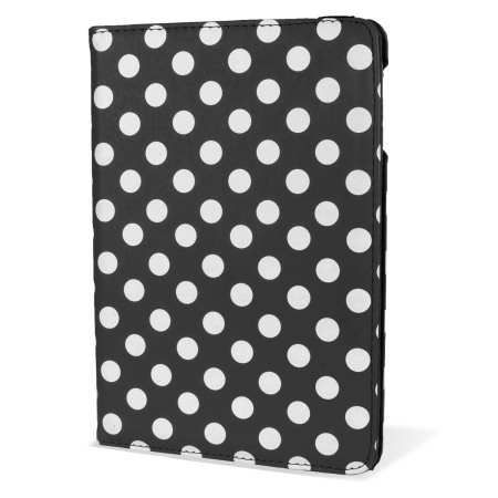 Encase Leather-Style Dotted Rotating iPad Mini 3 / 2 / 1 kotelo -Musta
