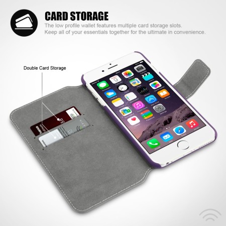 Encase Low Profile iPhone 6 Plus Wallet Stand Case - Purple