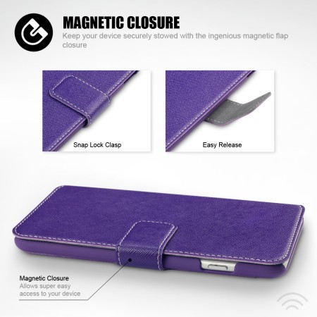Encase Low Profile iPhone 6 Plus Wallet Stand Case - Purple