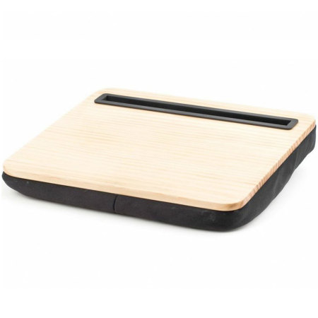 Kikkerland iBed Work Lap Desk With Tablet & Smartphone Holder - Wood