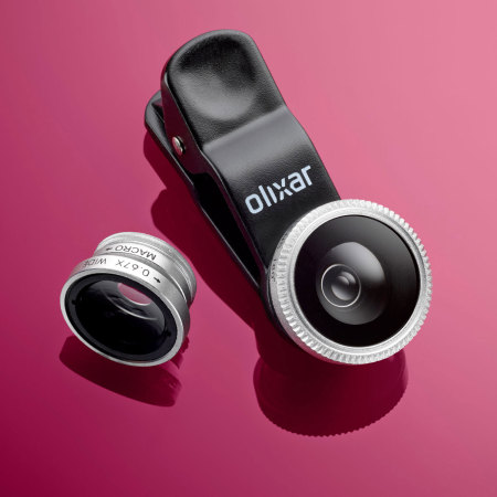 LG Aristo Compatible 2-in-1 Selfie Camera Lens Kit Fisheye Wide Angle Macro Clip Attach Black 