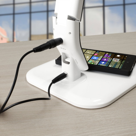 LED Desk Lamp with Wireless Charging - White