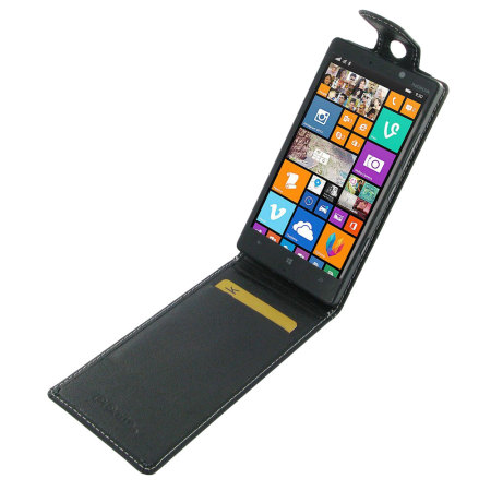 PDair Leather Nokia Lumia 930 Top Flip Case - Zwart