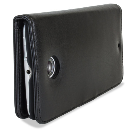 Encase echt leren Wallet Case voor Nexus 6-  Zwart
