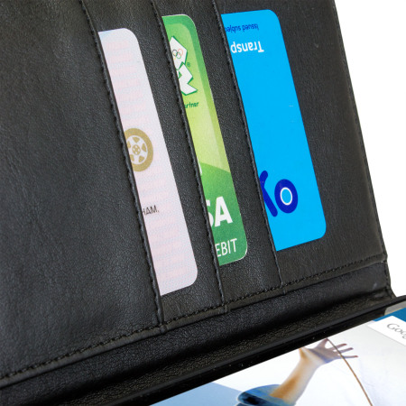 Encase echt leren Wallet Case voor Nexus 6-  Zwart