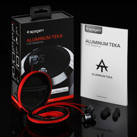 Auriculares Spigen TEKA de Aluminio - Negros / Rojos