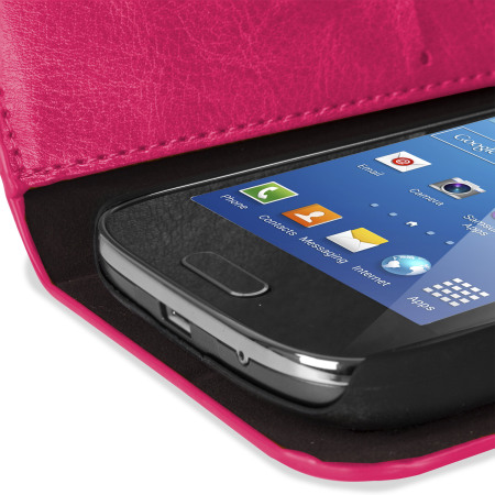 Encase Slim Leather-Style Samsung Galaxy Ace 4 Plånboksfodral - Rosa