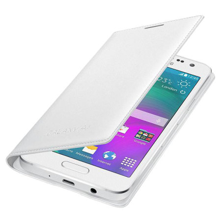 Original Galaxy A3 2015 Tasche Flip Wallet Cover in Weiß