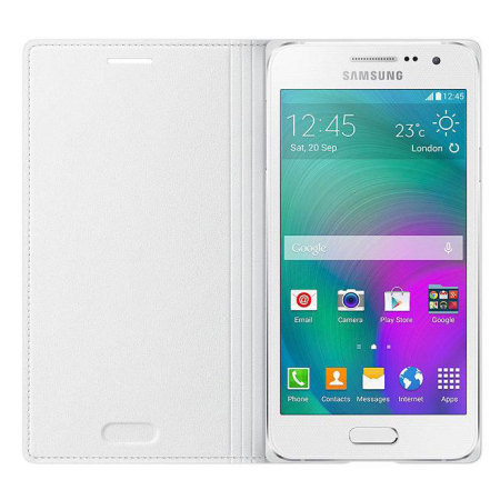 Original Galaxy A3 2015 Tasche Flip Wallet Cover in Weiß