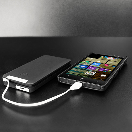Olixar 5000mAh High Capacity Power Bank with Built-in Cable - Black
