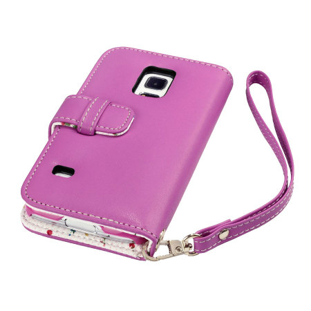 Encase Leather-Style Samsung Galaxy S5 Mini Wallet Case - Floral Pink